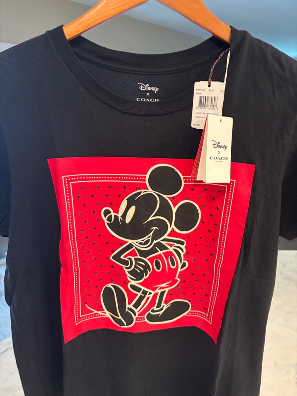 COACH X DISNEY MICKEY PRAIRIE BANDANA T-SHIRT F59232